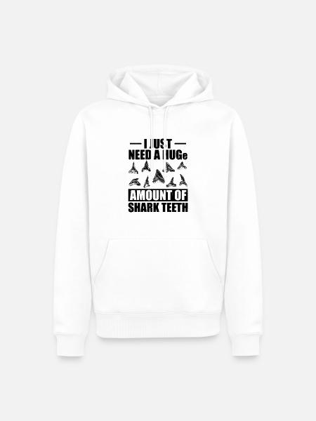 Haifischzähne sammeln - Männer Premium Bio Hoodie - Weiß