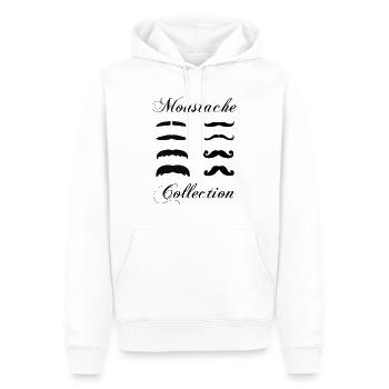Collection de moustaches, Idée cadeau d'élégance. - Sweat à capuche Premium bio Homme - blanc - Devant - Nico (187cm)