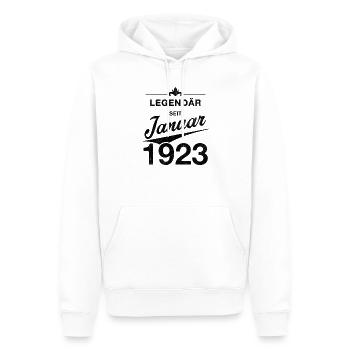 90. Geburtstag Legendär Januar 1923 Jahrgang 23 - Männer Premium Bio Hoodie - Weiß - Vorne - Nico (187cm)