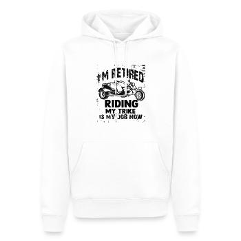 Idées cadeaux Triker | Trike Moto à trois roues - Sweat à capuche Premium bio Homme - blanc - Devant - Nico (187cm)