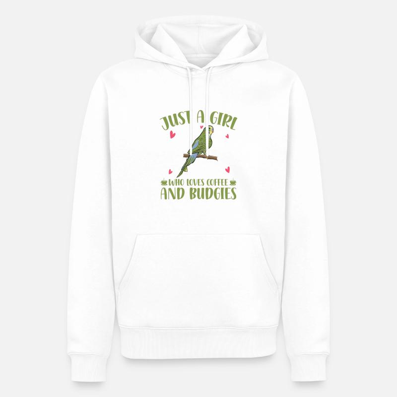 Perruche ondulée - Sweat à capuche Premium bio Homme - blanc