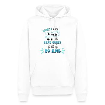 Idée De Cadeau Drôle Pour Les Beaux Gosses - Sweat à capuche Premium bio Homme - blanc - Devant - Nico (187cm)