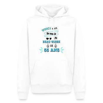 Idée De Cadeau Drôle Pour Les Beaux Gosses - Sweat à capuche Premium bio Homme - blanc - Devant - Nico (187cm)