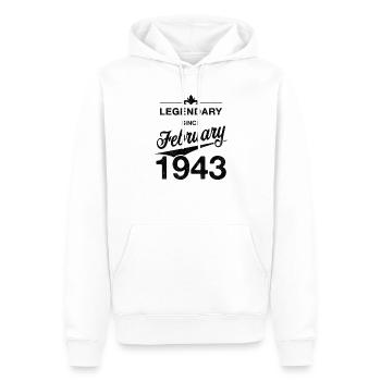 80. Geburtstag Legendär Februar 1943 Jahrgang 43 - Männer Premium Bio Hoodie - Weiß - Vorne - Nico (187cm)