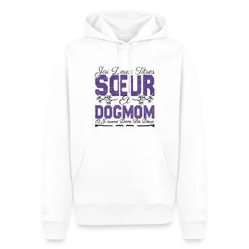 J'ai deux titres Sœur et Dogmom Cadeau soeur. - Sweat à capuche Premium bio Homme - blanc - Devant - Nico (187cm)