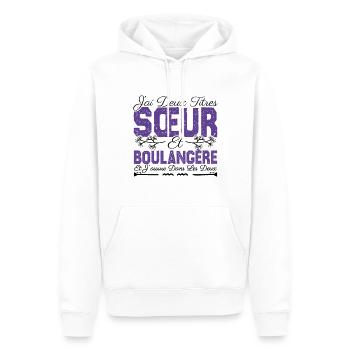 J'ai deux titres Sœur et Boulangère. Cadeau soeur. - Sweat à capuche Premium bio Homme - blanc - Devant - Nico (187cm)