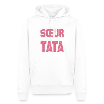 J'ai deux titres Sœur et tata. Cadeau soeur. - Sweat à capuche Premium bio Homme - blanc - Devant - Nico (187cm)