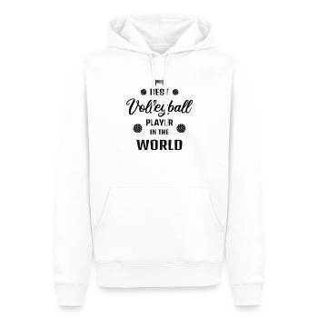 Best Volleyball Player in the World Quote Gift - Men’s Premium Organic Hoodie - white - Front - Nico (187cm)
