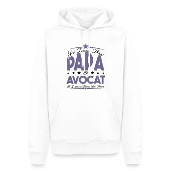J'ai deux titres Papa et Avocat, Cadeau Papa. - Sweat à capuche Premium bio Homme - blanc - Devant - Nico (187cm)