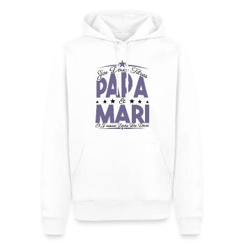 J'ai deux titres Papa et mari, Cadeau Papa. - Sweat à capuche Premium bio Homme - blanc - Devant - Nico (187cm)