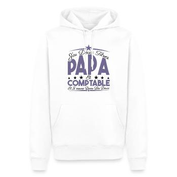 J'ai deux titres Papa et Comptable, Cadeau Papa. - Sweat à capuche Premium bio Homme - blanc - Devant - Nico (187cm)