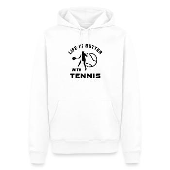 La vie est meilleure avec les joueurs de tennis de l’équipe de tennis - Sweat à capuche Premium bio Homme - blanc - Devant - Nico (187cm)