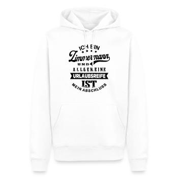 Zimmermann Urlaub Lustiges Zimmerer - Männer Premium Bio Hoodie - Weiß - Vorne - Nico (187cm)