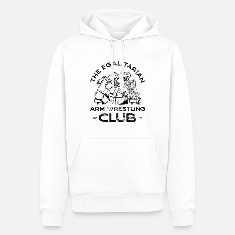 Bras de fer – 3 - Sweat à capuche Premium bio Homme - blanc