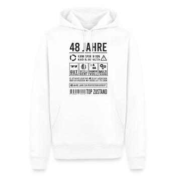 48. Geburtstag Männer Frauen Lustig 48 Jahre - Männer Premium Bio Hoodie - Weiß - Vorne - Nico (187cm)
