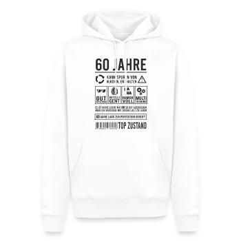 60. Geburtstag Lustig 60 Jahre Perfektion - Männer Premium Bio Hoodie - Weiß - Vorne - Nico (187cm)