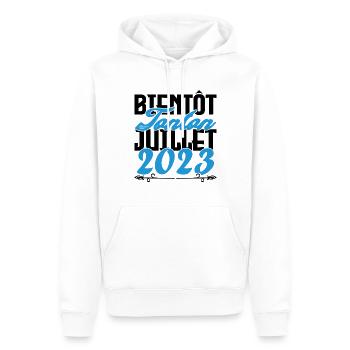 Annonce grossesse. bientôt Tonton Juillet 2023. - Sweat à capuche Premium bio Homme - blanc - Devant - Nico (187cm)