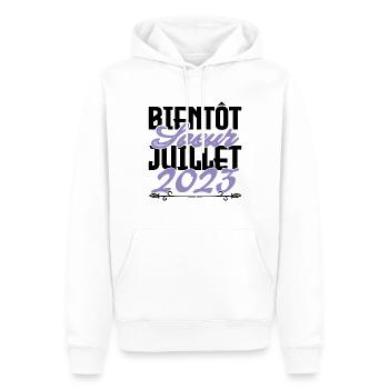 Annonce grossesse. bientôt Sœur Juillet 2023.soeur - Sweat à capuche Premium bio Homme - blanc - Devant - Nico (187cm)