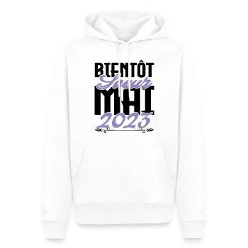 Annonce grossesse. bientôt Sœur Mai 2023.soeur - Sweat à capuche Premium bio Homme - blanc - Devant - Nico (187cm)