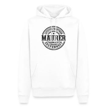 Letzter Maurer Absolute Seltenheit - Männer Premium Bio Hoodie - Weiß - Vorne - Nico (187cm)