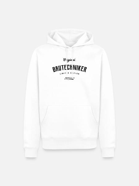 Bautechniker Limited Edition Bautechnik - Männer Premium Bio Hoodie - Weiß