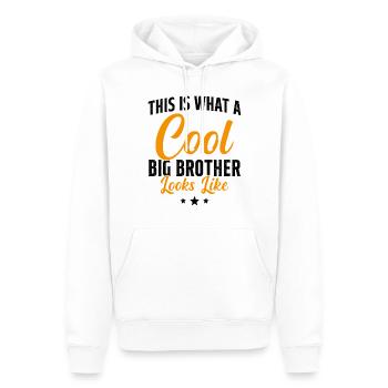 Grand Frère Cadeau Humour - Sweat à capuche Premium bio Homme - blanc - Devant - Nico (187cm)