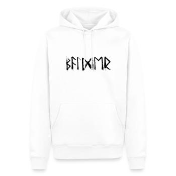 Langue runique chauve - Sweat à capuche Premium bio Homme - blanc - Devant - Nico (187cm)