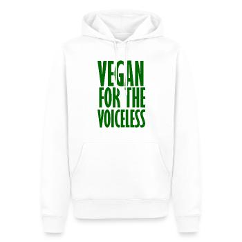Vegan For The Voiceless - Vegan Dicton - Sweat à capuche Premium bio Homme - blanc - Devant - Nico (187cm)