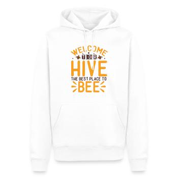 Welcome To Our Hive The Best Place To Bee - Männer Premium Bio Hoodie - Weiß - Vorne - Nico (187cm)