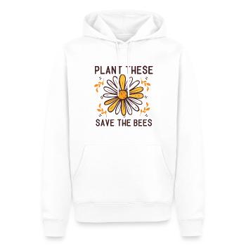Plant These Save The Bees - Männer Premium Bio Hoodie - Weiß - Vorne - Nico (187cm)
