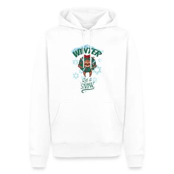 Faultier Weihnachten Winter T-Shirt - Männer Premium Bio Hoodie - Weiß - Vorne - Nico (187cm)