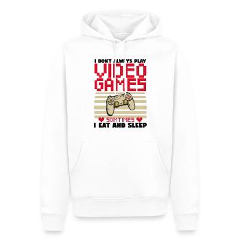 Funny Gamer I Don t Always Play Video Games. Gift. - Men’s Premium Organic Hoodie - white - Front - Nico (187cm)
