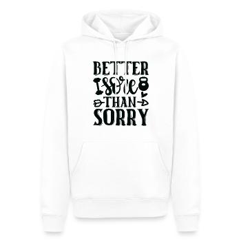 Mieux vaut faire mal que guérir - Citation d’entraînement physique - Sweat à capuche Premium bio Homme - blanc - Devant - Nico (187cm)