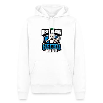 Gecko Vegans - Sweat à capuche Premium bio Homme - blanc - Devant - Nico (187cm)