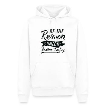 Be The Reason Someone Smiles Today - Männer Premium Bio Hoodie - Weiß - Vorne - Nico (187cm)