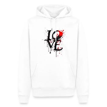 Love love - Men’s Premium Organic Hoodie - white - Front - Nico (187cm)