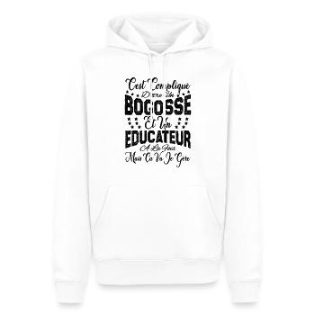 c'est compliqué d'être un Bogosse et un Educateur. - Sweat à capuche Premium bio Homme - blanc - Devant - Nico (187cm)