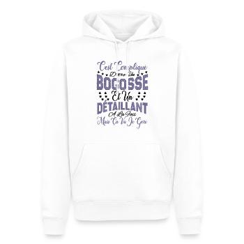 c'est compliqué d'être un Bogosse et un Détaillant - Sweat à capuche Premium bio Homme - blanc - Devant - Nico (187cm)