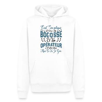 c'est compliqué d'être un Bogosse et un Opérateur. - Sweat à capuche Premium bio Homme - blanc - Devant - Nico (187cm)