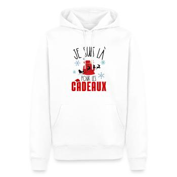Cadeau Humour Homme Noel - Sweat à capuche Premium bio Homme - blanc - Devant - Nico (187cm)