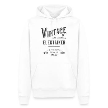 Elektriker Vintage - Männer Premium Bio Hoodie - Weiß - Vorne - Nico (187cm)