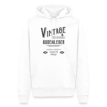 Bodenleger Vintage - Männer Premium Bio Hoodie - Weiß - Vorne - Nico (187cm)