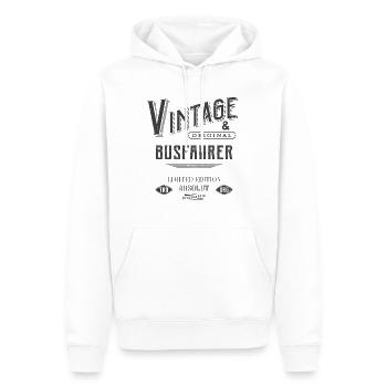 Busfahrer Vintage - Männer Premium Bio Hoodie - Weiß - Vorne - Nico (187cm)