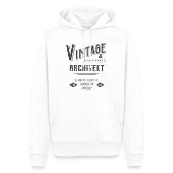 Architekt Vintage - Männer Premium Bio Hoodie - Weiß - Vorne - Nico (187cm)