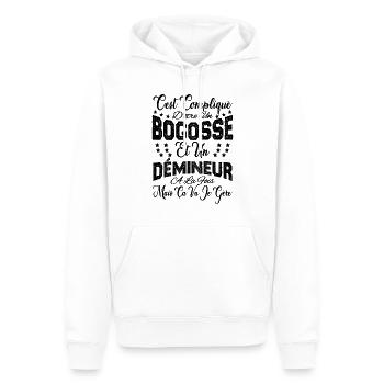 c'est compliqué d'être un Bogosse et un Démineur. - Sweat à capuche Premium bio Homme - blanc - Devant - Nico (187cm)
