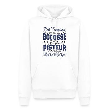 c'est compliqué d'être un Bogosse et un Pisteur. - Sweat à capuche Premium bio Homme - blanc - Devant - Nico (187cm)