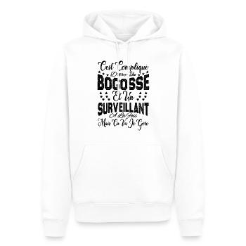 c'est compliqué être un Bogosse et un Surveillant. - Sweat à capuche Premium bio Homme - blanc - Devant - Nico (187cm)