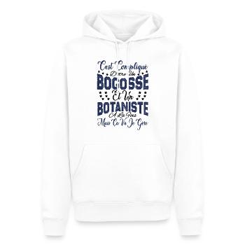 c'est compliqué d'être un Bogosse et un Botaniste. - Sweat à capuche Premium bio Homme - blanc - Devant - Nico (187cm)
