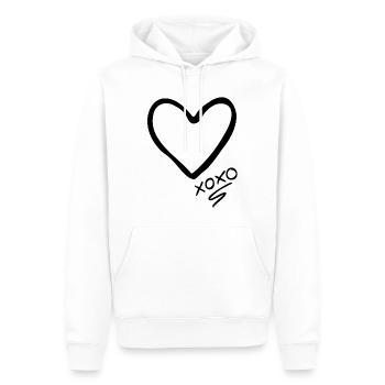 Coeur xoxo noir - Sweat à capuche Premium bio Homme - blanc - Devant - Nico (187cm)