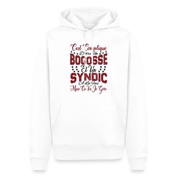 c'est compliqué d'être un Bogosse et un Syndic. - Sweat à capuche Premium bio Homme - blanc - Devant - Nico (187cm)